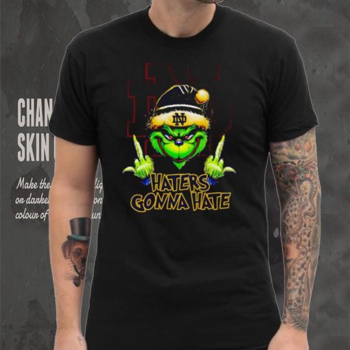 Notre Dame Fighting Irish Grinch middle finger haters gonna hate hoodie, sweater, longsleeve, shirt v-neck, t-shirt mens t hoodie, sweater, longsleeve, shirt v-neck, t-shirt