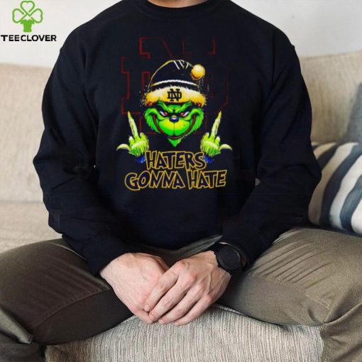 Notre Dame Fighting Irish Grinch middle finger haters gonna hate hoodie, sweater, longsleeve, shirt v-neck, t-shirt mens t hoodie, sweater, longsleeve, shirt v-neck, t-shirt