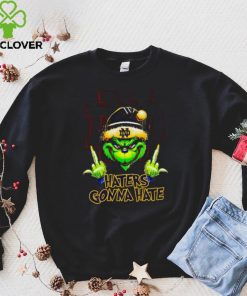 Notre Dame Fighting Irish Grinch middle finger haters gonna hate hoodie, sweater, longsleeve, shirt v-neck, t-shirt mens t hoodie, sweater, longsleeve, shirt v-neck, t-shirt