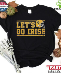 Notre Dame Fighting Irish Let’s Go Irish Helmet NCAA T shirts