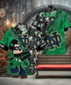 Notre Dame Fighting Irish Mickey Mouse Floral Short Sleeve Hawaii Shirt