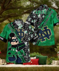 Notre Dame Fighting Irish Mickey Mouse Floral Short Sleeve Hawaii Shirt