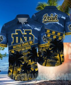 Notre Dame Fighting Irish NCAA Floral 3D All Over Printed Hawaiian Shirt