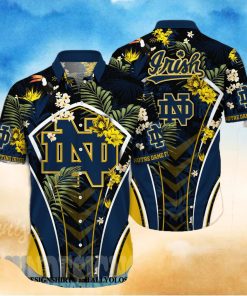 Notre Dame Fighting Irish NCAA Floral 3D Full Print Hawaiian Shirt
