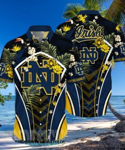 Notre Dame Fighting Irish NCAA Floral 3D Full Print Hawaiian Shirt