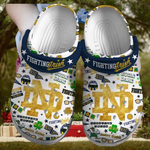 Notre Dame Fighting Irish NCAA Sport Crocs Crocband Clogs Shoes Comfortable For Men Women and Kids – Footwearelite Exclusive