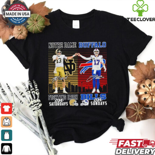Notre Dame Fighting Irish On Saturdays X Buffalo Bills On Sundays Shirt