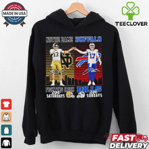 Notre Dame Fighting Irish On Saturdays X Buffalo Bills On Sundays Shirt