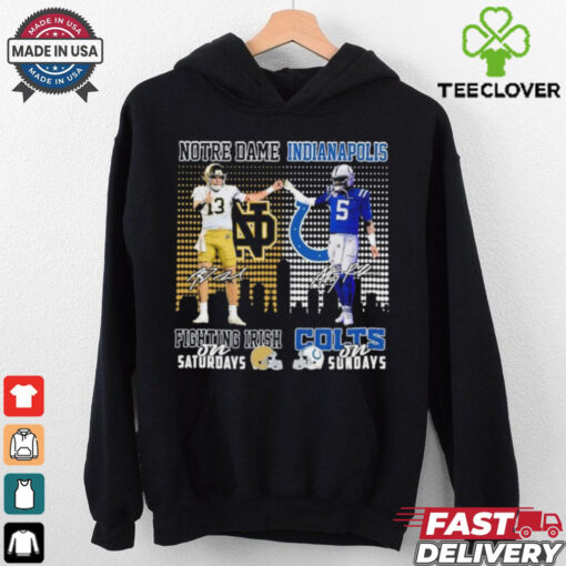 Notre Dame Fighting Irish On Saturdays X Indianapolis Colts On Sundays Shirt