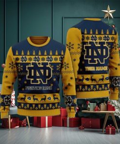Notre Dame Fighting Irish Personalized Name Ugly Christmas Sweater