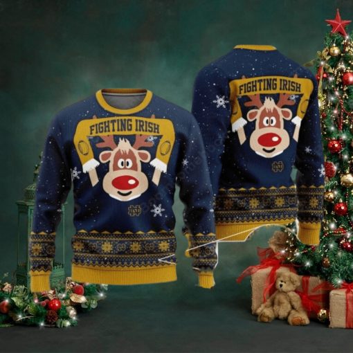 Notre Dame Fighting Irish Reindeer Ugly Christmas Sweater