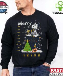 Notre Dame Fighting Irish Snoopy And Woodstock Merry Christmas Shirt