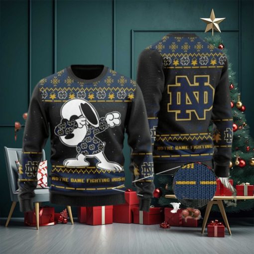 Notre Dame Fighting Irish Snoopy Dabbing Holiday Party Ugly Christmas Sweater, Ugly Sweater, Christmas Sweaters, Hoodie, Sweatshirt, Sweater