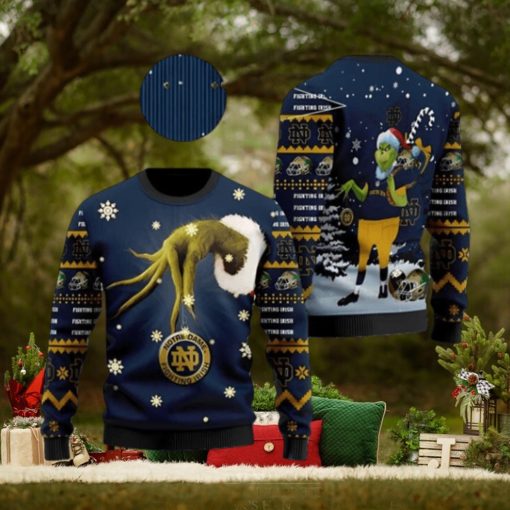 Notre Dame Fighting Irish Team Grinch Ugly Christmas Sweater Cute Christmas Gift