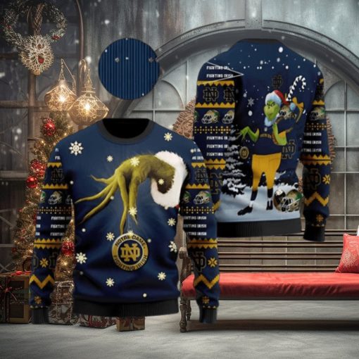 Notre Dame Fighting Irish Team Grinch Ugly Christmas Sweater Cute Christmas Gift