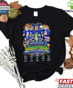 Notre Dame Fighting Irish The Sugar Bowl 2024-2025 Champions Signature Shirt with a bold design, celebrating the victory and perfect for Fighting Irish fans.