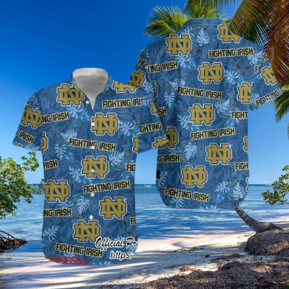 Notre Dame Logo Fighting Irish NCAA Tropical Hawaiian Shirt Notre Dame Logo Fighting Irish NCAA Tropical Hawaiian Shirt