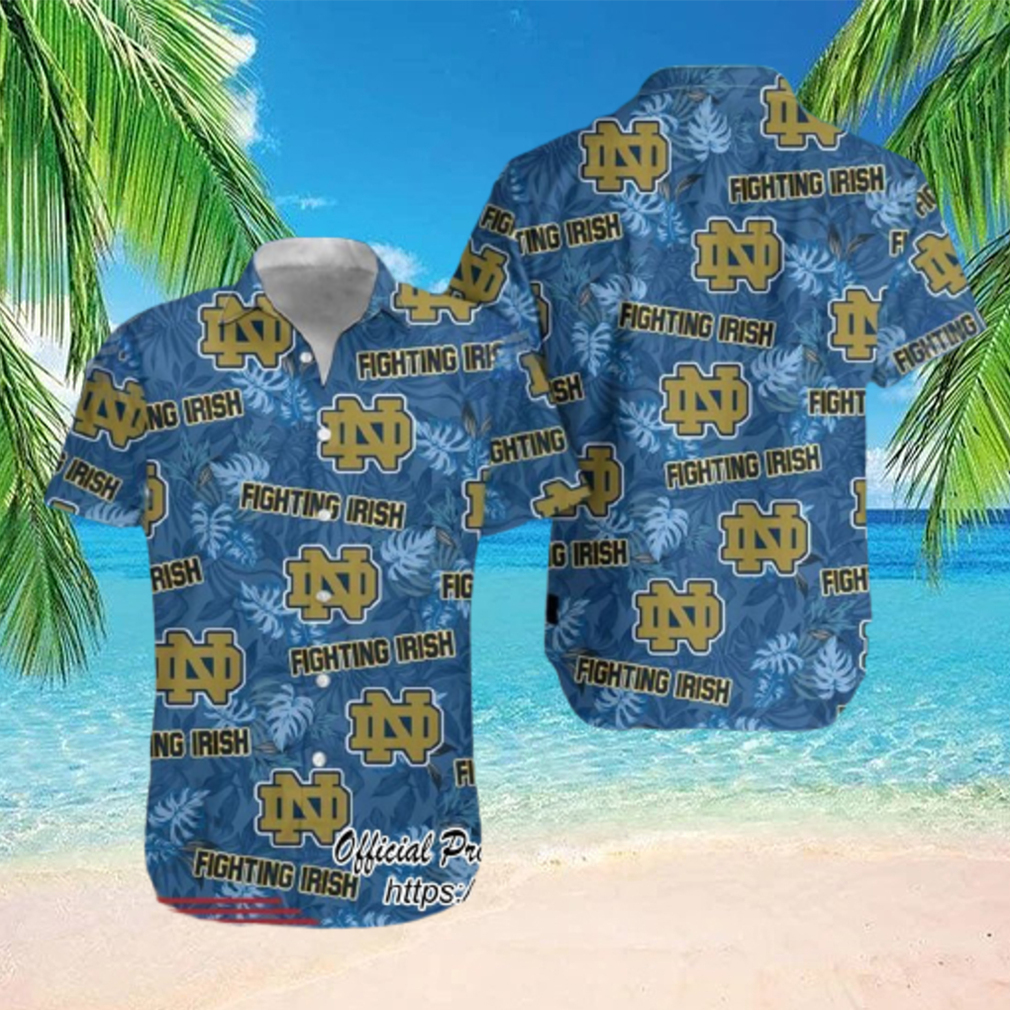 Notre Dame Logo Fighting Irish NCAA Tropical Hawaiian Shirt Notre Dame Logo Fighting Irish NCAA Tropical Hawaiian Shirt