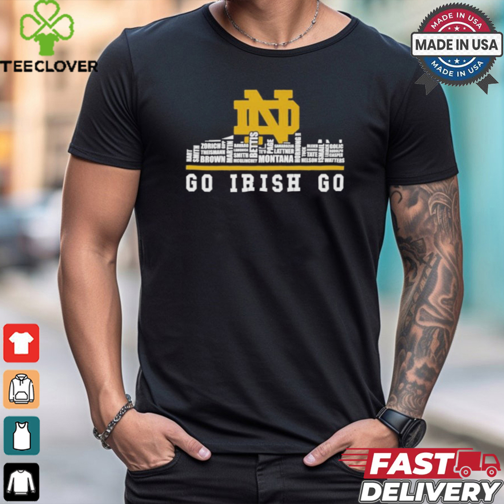 Notre Dame Skyline 2024 Notre Dame Fighting Irish Go Irish Go Players Name shirt Notre Dame Skyline 2024 Notre Dame Fighting Irish Go Irish Go Players Name shirt