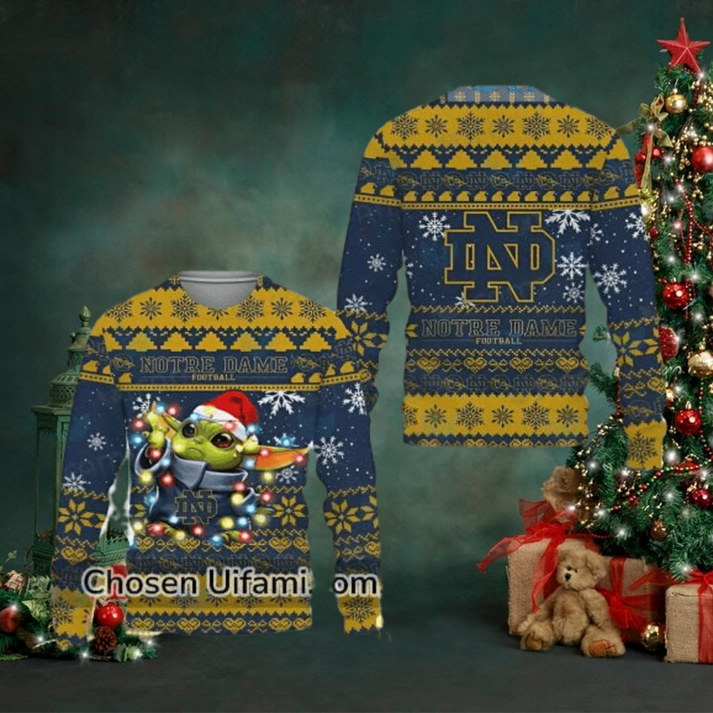 Notre Dame Xmas Sweater Stunning Baby Yoda Notre Dame Christmas Gift Notre Dame Xmas Sweater Stunning Baby Yoda Notre Dame Christmas Gift