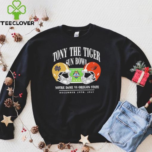 Notre dame fighting irish vs Oregon state beavers 2023 tony the tiger sun bowl hoodie, sweater, longsleeve, shirt v-neck, t-shirt