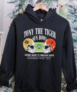 Notre dame fighting irish vs Oregon state beavers 2023 tony the tiger sun bowl hoodie, sweater, longsleeve, shirt v-neck, t-shirt