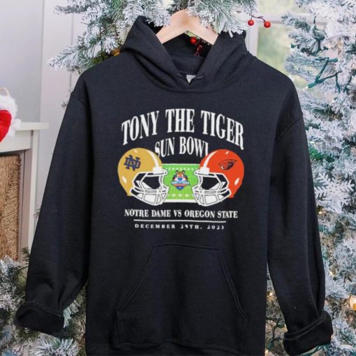 Notre dame fighting irish vs Oregon state beavers 2023 tony the tiger sun bowl hoodie, sweater, longsleeve, shirt v-neck, t-shirt