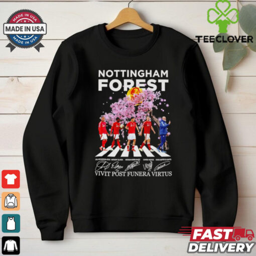 Nottingham Forest cherry blossom Abbey Road vivit post funera virtus shirt