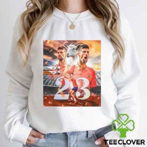 Novak Djokovic Goat 23 Grand Slam Titles Tennis Fan T Shirt