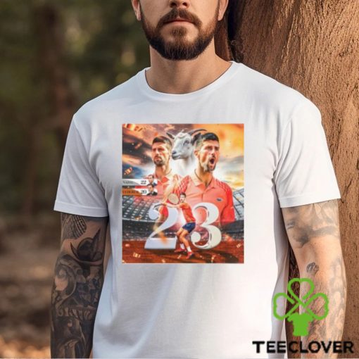 Novak Djokovic Goat 23 Grand Slam Titles Tennis Fan T Shirt