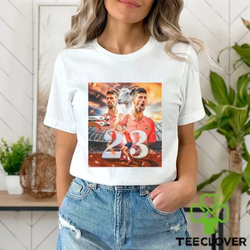 Novak Djokovic Goat 23 Grand Slam Titles Tennis Fan T Shirt