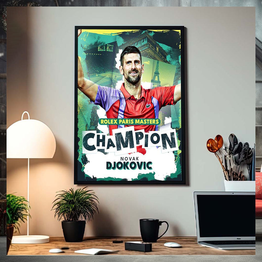 Novak Djokovic Rolex Paris Masters Champion Claims A Record Extending 40th Masters 1000 Title Home Decor Poster Canvas Novak Djokovic Rolex Paris Masters Champion Claims A Record Extending 40th Masters 1000 Title Home Decor Poster Canvas