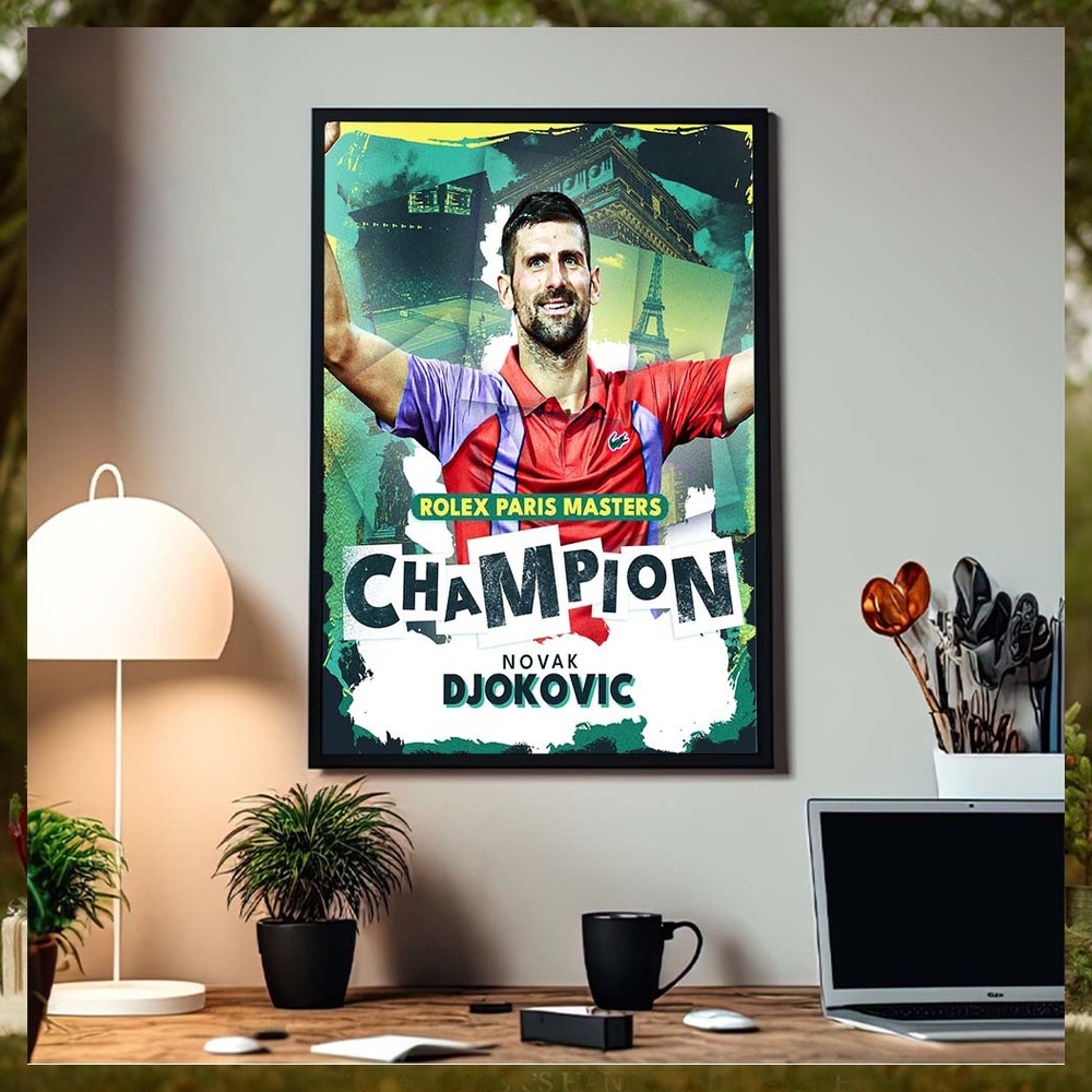 Novak Djokovic Rolex Paris Masters Champion Claims A Record Extending 40th Masters 1000 Title Home Decor Poster Canvas Novak Djokovic Rolex Paris Masters Champion Claims A Record Extending 40th Masters 1000 Title Home Decor Poster Canvas