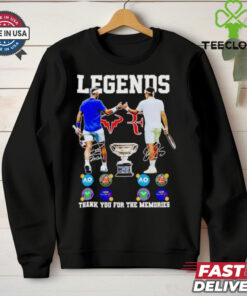 Novak Djokovic and Roger Federer legends thank you for the memories signatures hoodie, sweater, longsleeve, shirt v-neck, t-shirt