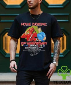 Novak Djokovic signature 23rd Anniversary 2000 – 2023 t shirt