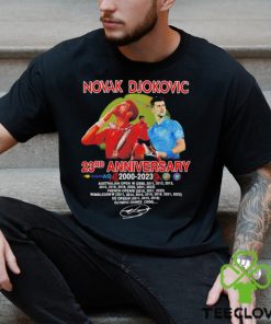 Novak Djokovic signature 23rd Anniversary 2000 – 2023 t shirt