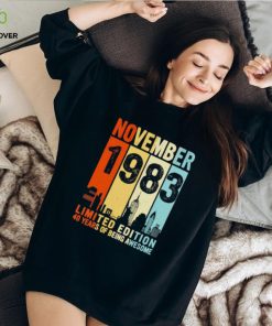 November 1983 limited edition 40 years of being awesome vintage hoodie, sweater, longsleeve, shirt v-neck, t-shirt