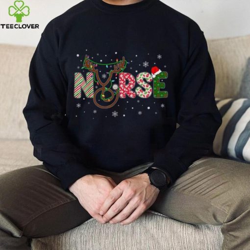 Nurse Christmas Reindeer Health Worker Christmas Pattern Shirt