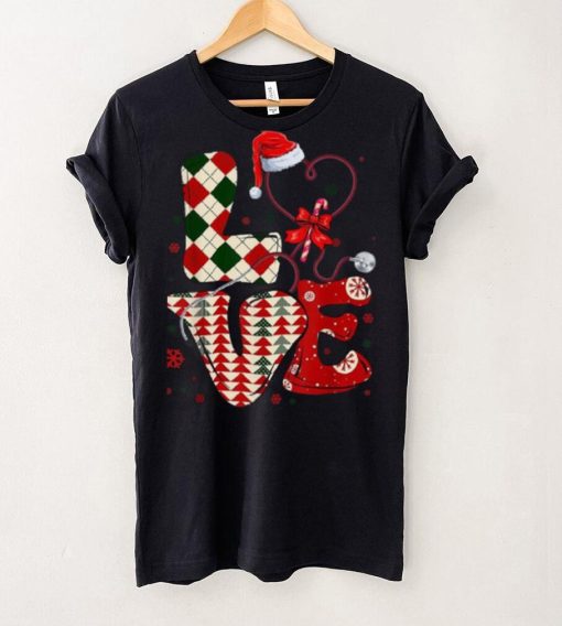 Nurse Christmas With Santa Hat Stethoscope Rn Icu Nursing Shirt