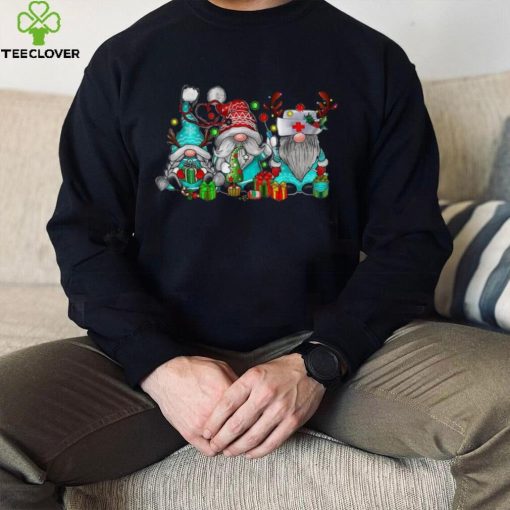 Nurse Gnome Merry Christmas Xmas Nurse Stethoscope Shirt
