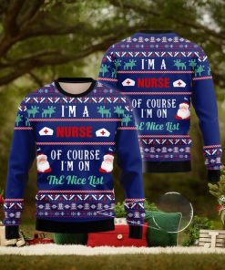 Nurse Nurse I’m On The Nice List 3D Ugly Christmas Sweater Presents Christmas For Men And Women