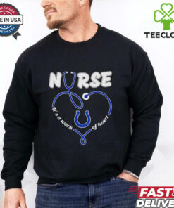 Nurse It’s A Work of Heart Indianapolis Colts Shirt featuring a heartwarming design that combines the caring profession of nursing with pride for the Indianapolis Colts.