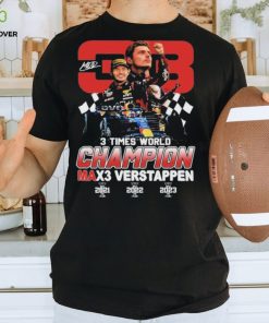 Max Verstappen 3 Times World Champion T Shirt