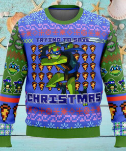 Nysekai Leonardo Rise of the Teenage Mutant Ninja Turtles Ugly Christmas Sweater