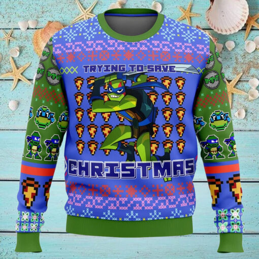Nysekai Leonardo Rise of the Teenage Mutant Ninja Turtles Ugly  Christmas Sweater