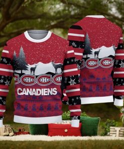 Montreal Canadiens Fans Reindeers Pattern Ugly Christmas Sweater Gift