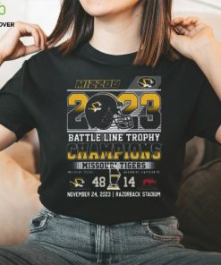 2023 Battle Line Trophy Champions Missouri Tigers 48 – 14 Arkansas Razorbacks November 24, 2023 Razorback Stadium T Shirt