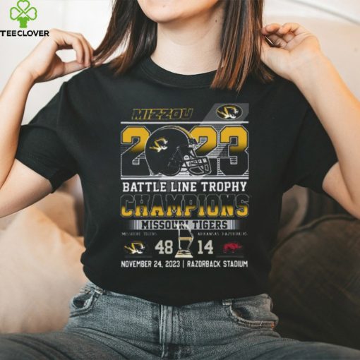 2023 Battle Line Trophy Champions Missouri Tigers 48 – 14 Arkansas Razorbacks November 24, 2023 Razorback Stadium T Shirt