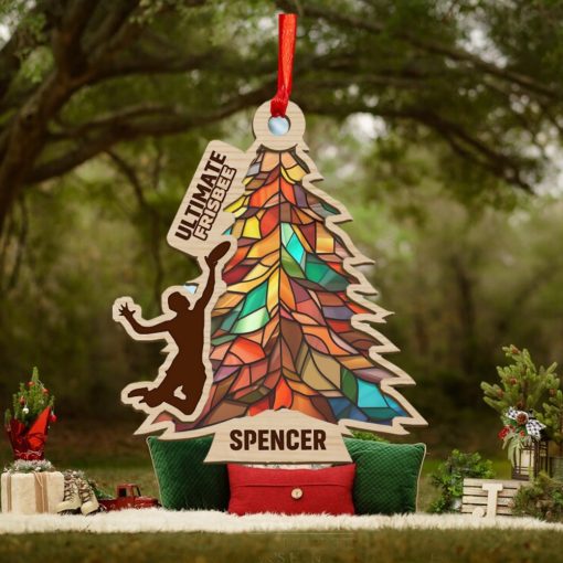 Disc Golf Tree Personalized Suncatcher Ornament