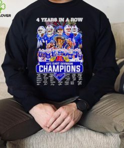 Buffalo Bills 4 years in a row 2023 AFC East Division Champions signatures hoodie, sweater, longsleeve, shirt v-neck, t-shirt